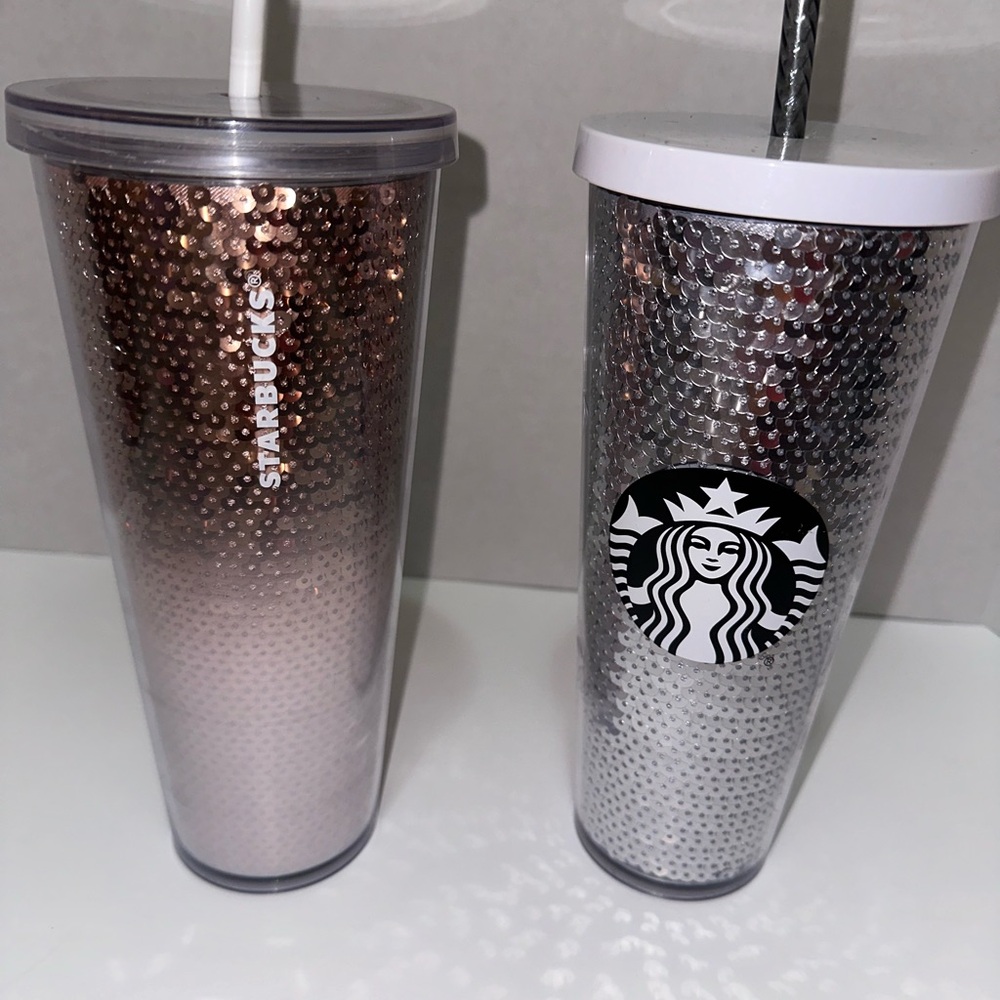 Starbucks Glitter Tumbler Duo - Copper and Metallic